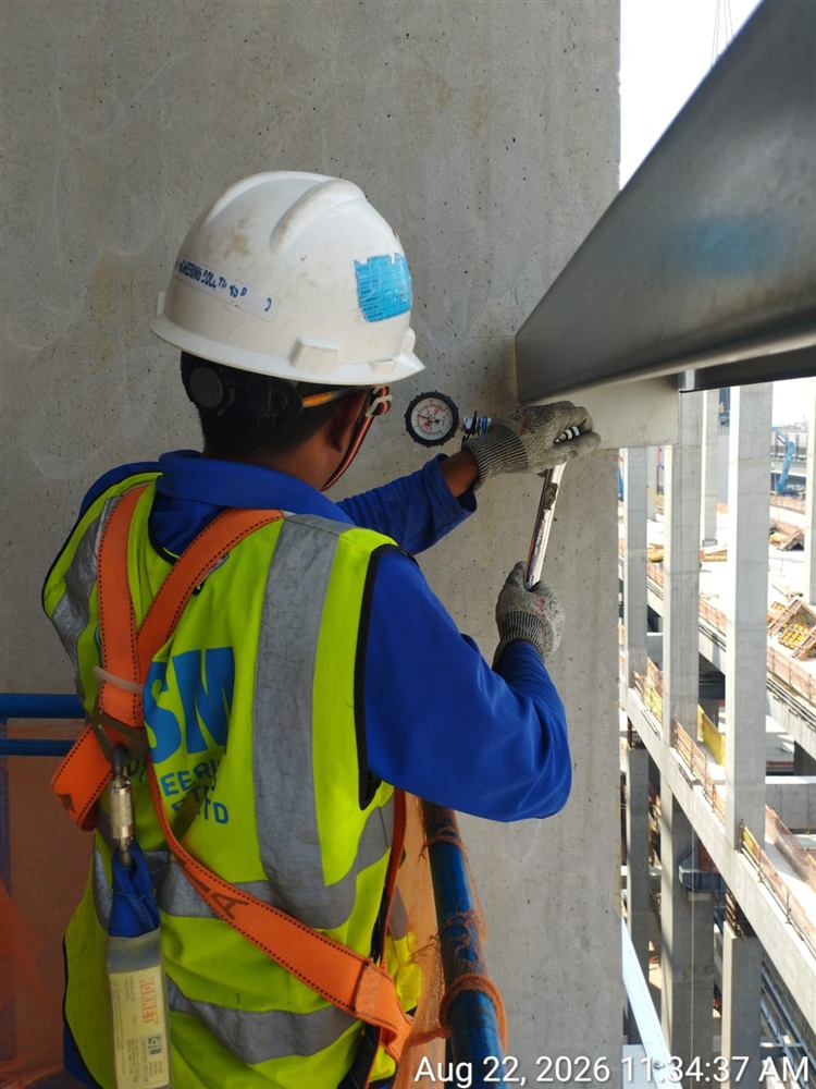 Safety barrier and guardrail anchor pull out testing in Singapore